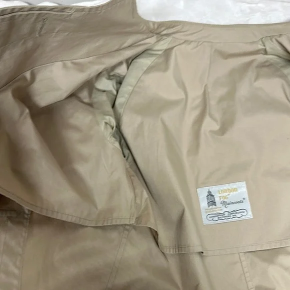 LONDON FOG MAINCOAT EDITION BEIGE ALL WEATHER TRENCH COAT 14 REG 44" LONG - Picture 8 of 12